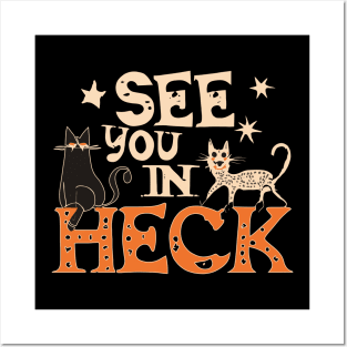 see you in heck retro halloween Posters and Art